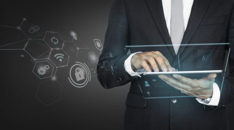 Businessman using a digital tablet